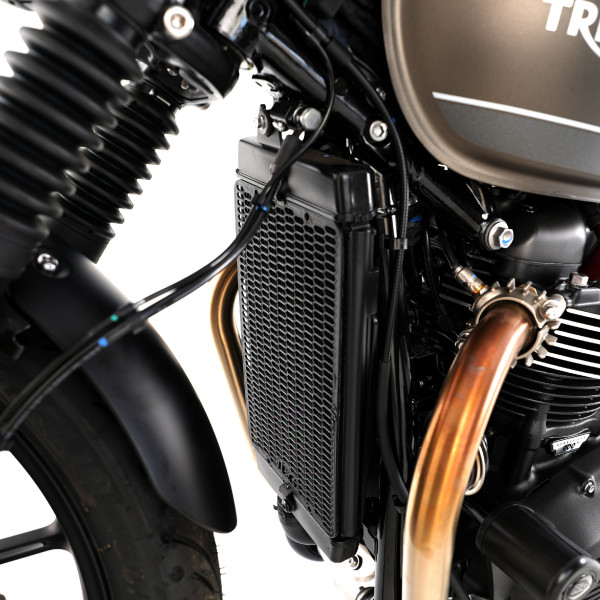 R&G PRO Radiator Guard for Triumph Thruxton 1200, Thruxton 1200R, Street Cup '17-, Bonneville T120 '16-, Bonneville T100 '17-, Street Twin '16-, Speed Twin 1200 '19-'21 & Speed Twin 900 '22-